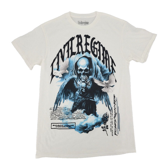 Civil Regime New Year 2024 Graphic T-Shirt Size Medium – Bold Skull & Dove Print - Picture 1 of 4